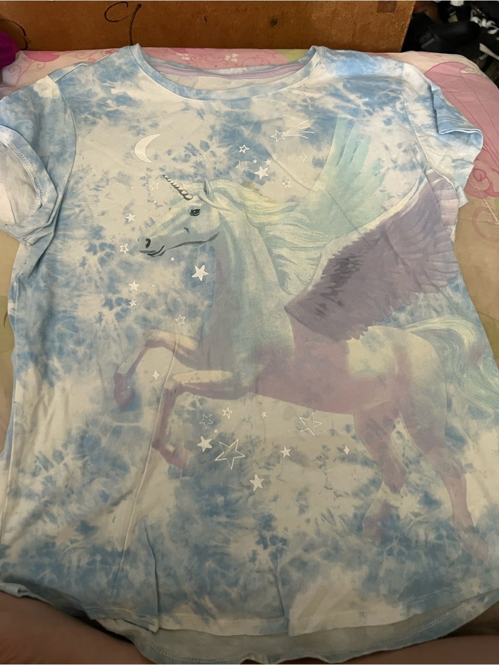 wonder nation Pastel Lavender and Baby Blue Tie-Dye Tee